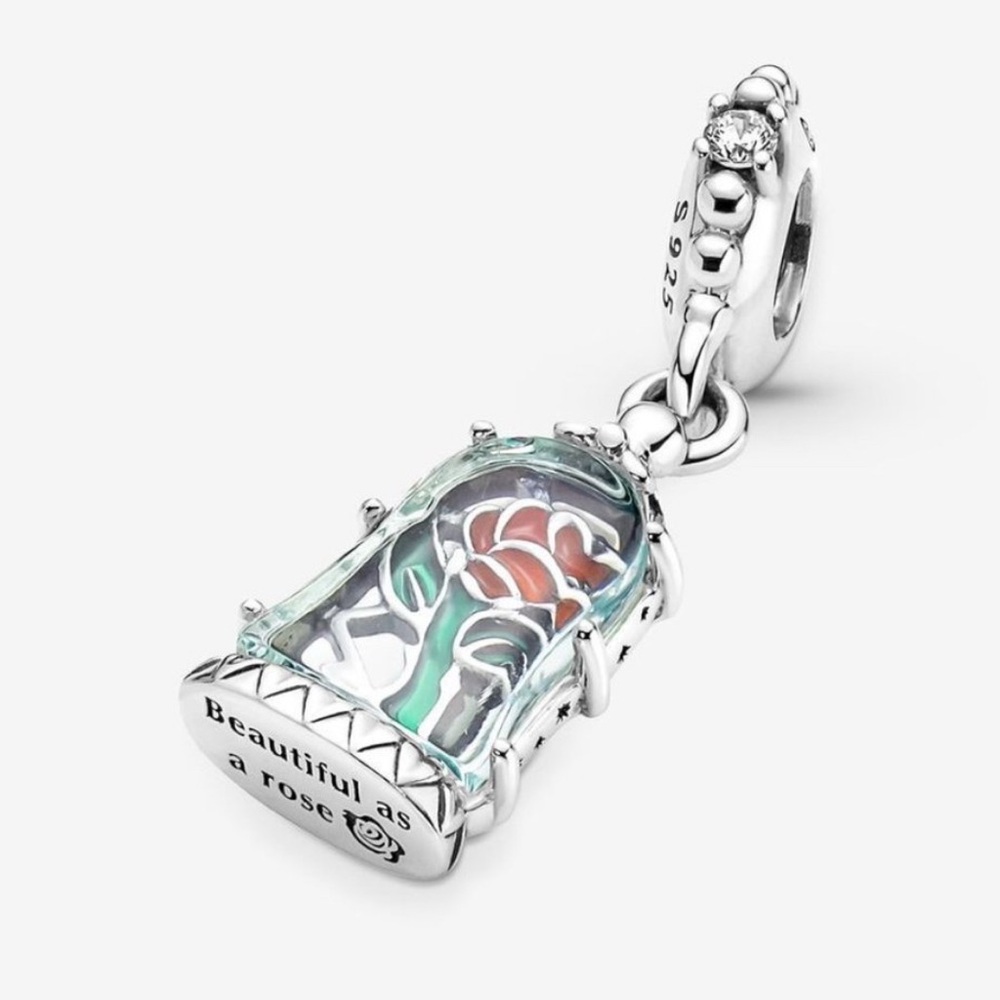 “Pandora like” Disney Beauty and the Beast Silver Charm Bracelet